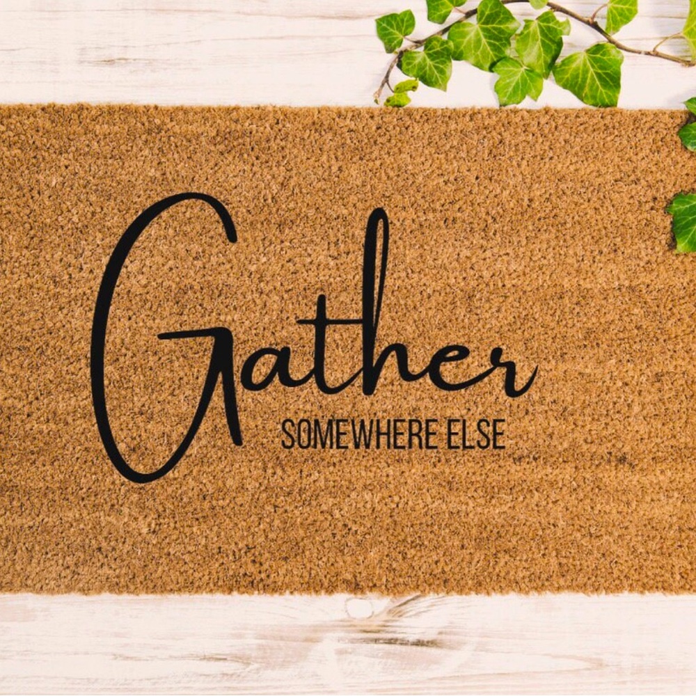Gather Somewhere Else Hand-Painted Coir Doormat